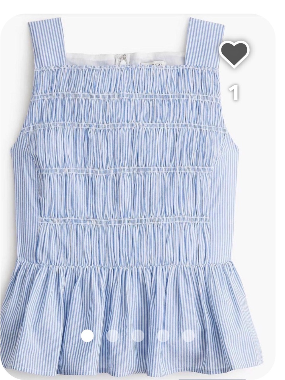 J. Crew Blue & White Striped Smocked Peplum Dress